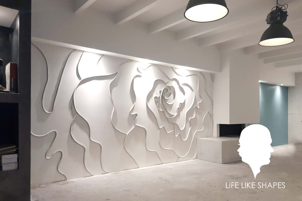 3D-muur-roos-apoxie-epoxie-design-muur-sculptuur-beeld-renovatie-Life-Like-Shapes-Esther-Hamels